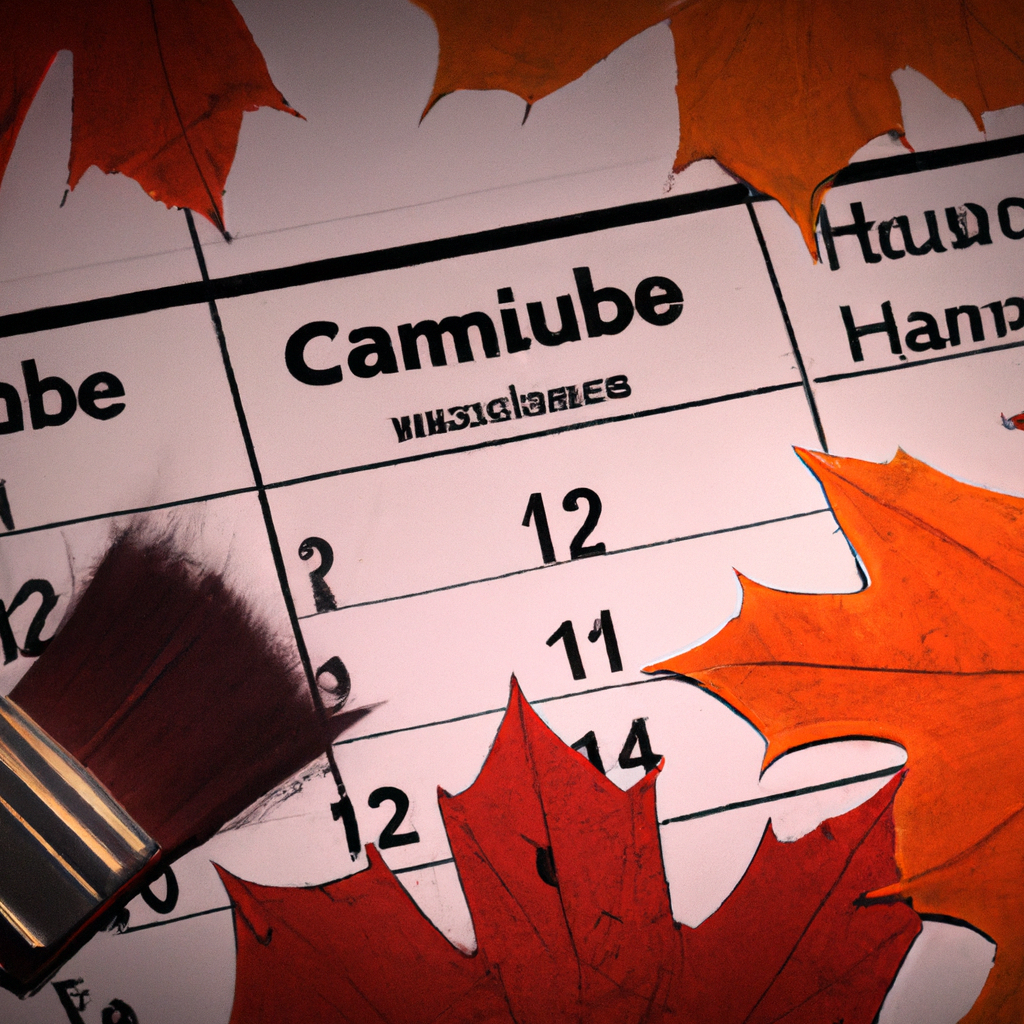 Calendar with a chimney brush and maple leaf, symbolizing sweep scheduling in Canada
